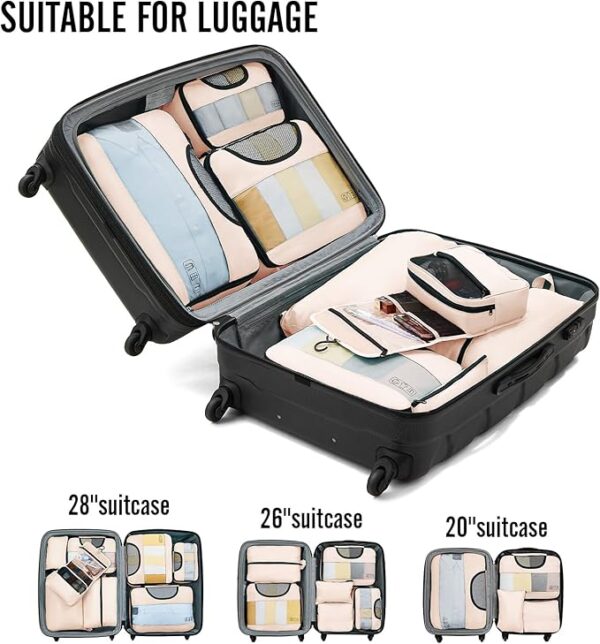 Veken 8-Piece Packing Cubes Set for Effortless Travel Organization - Image 3